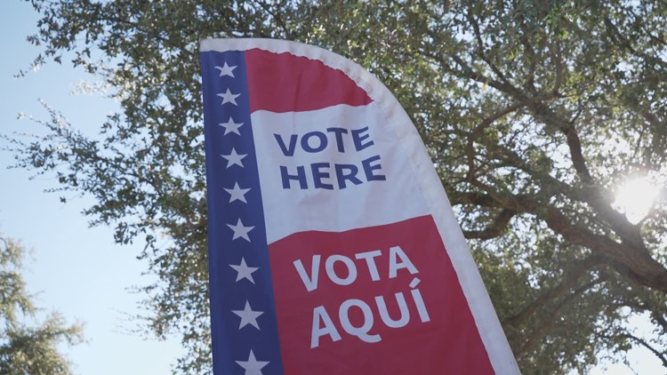 Voters at a polling station in Denton County
